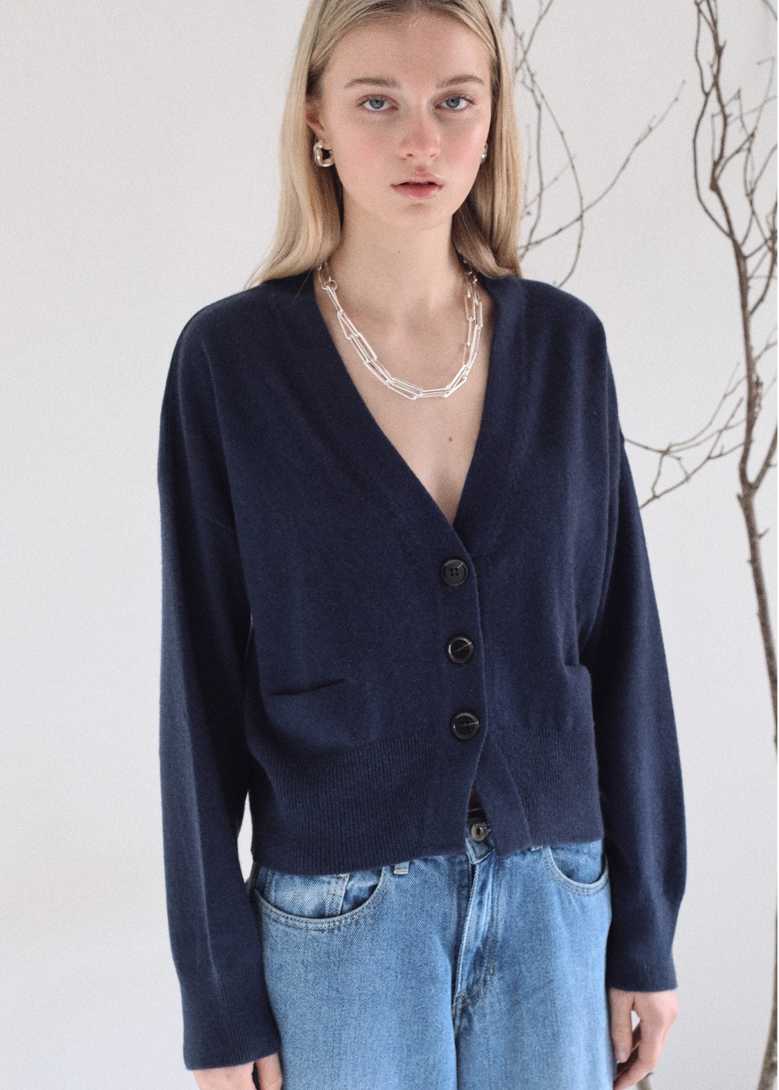Achill Cashmere Cardigan in Pintail