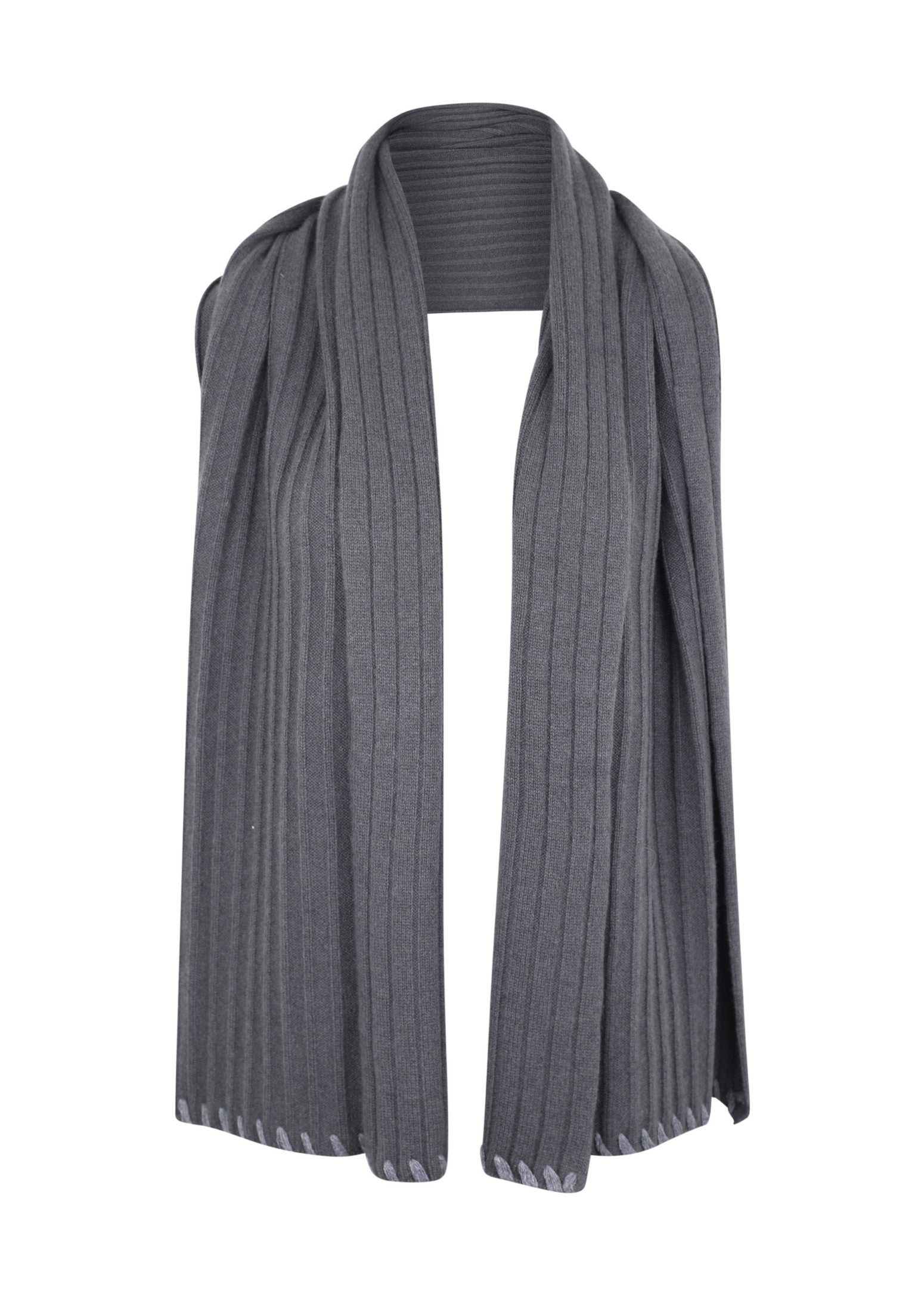 Evan Cashmere Scarf in Umber / Smog