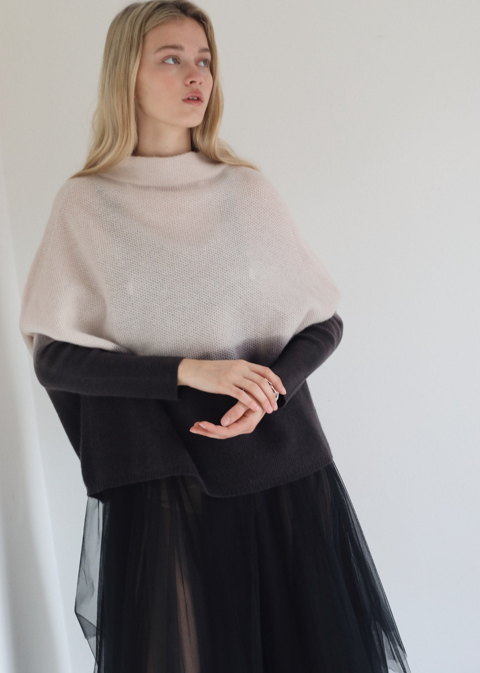 Honey Cashmere Sweater in Myrtle / Umber Ombre