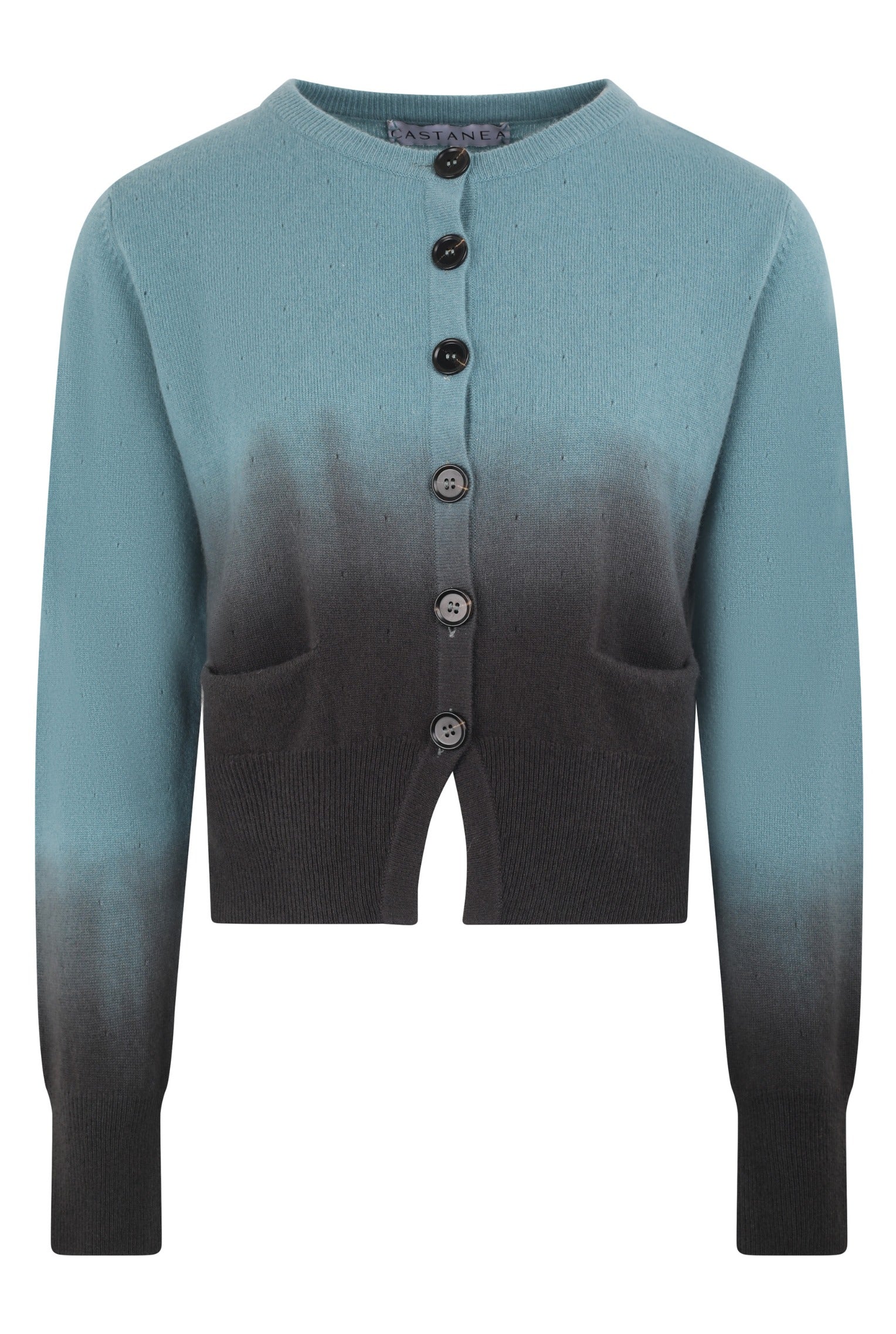 Lili Cashmere Cardigan in Myrtle / Umber Ombre