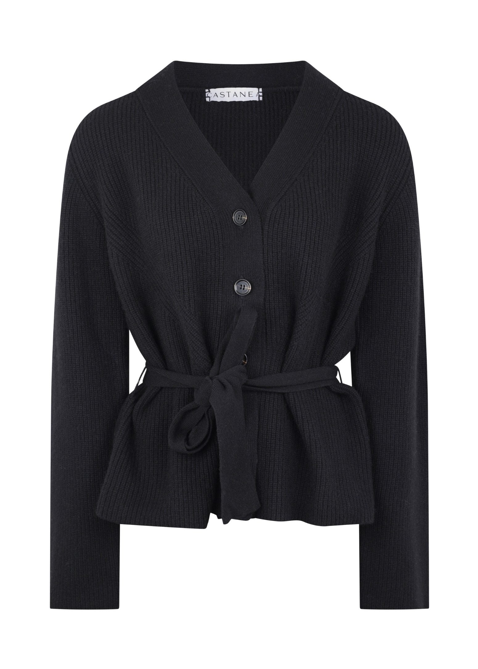Dave Cashmere Cardigan in Black
