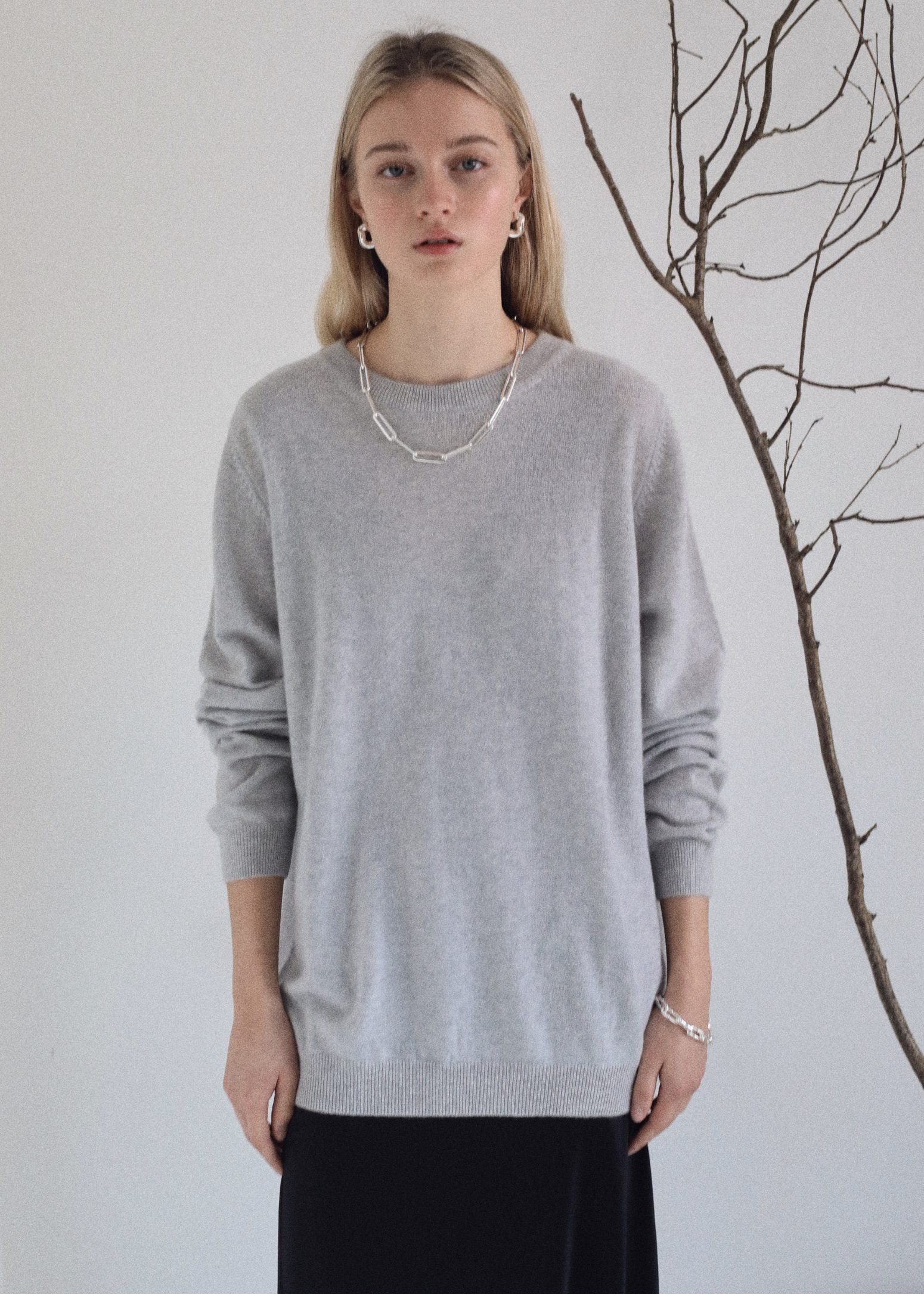 Pip Cashmere Sweater in Potash / Silver Salt