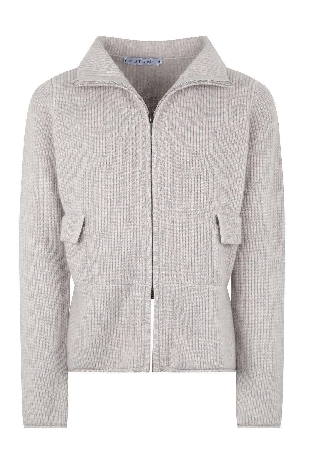 Maya Cashmere Zip Cardigan in Agate