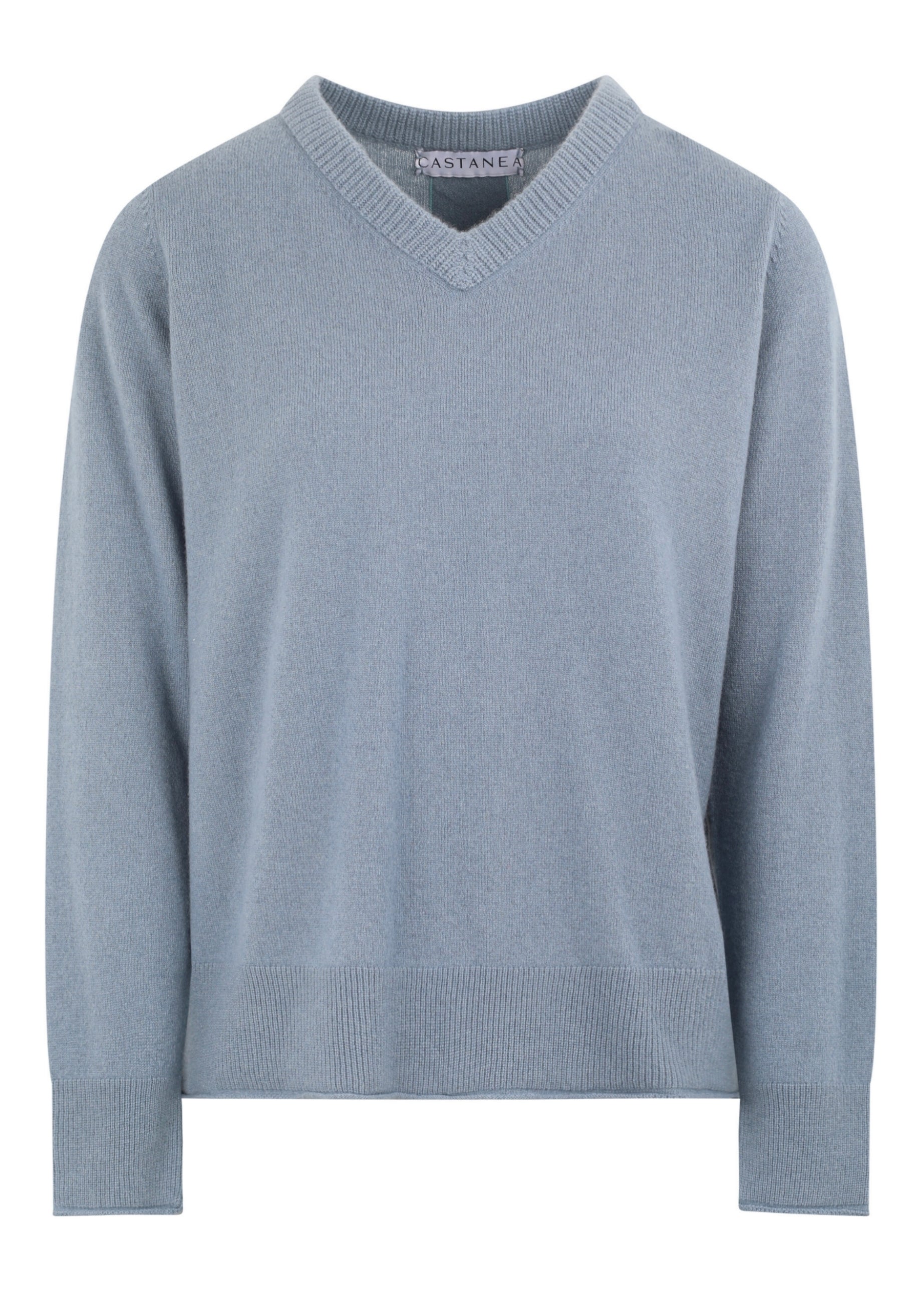 LEANDRA | Cashmere Sweater in Battleship / Shearwater