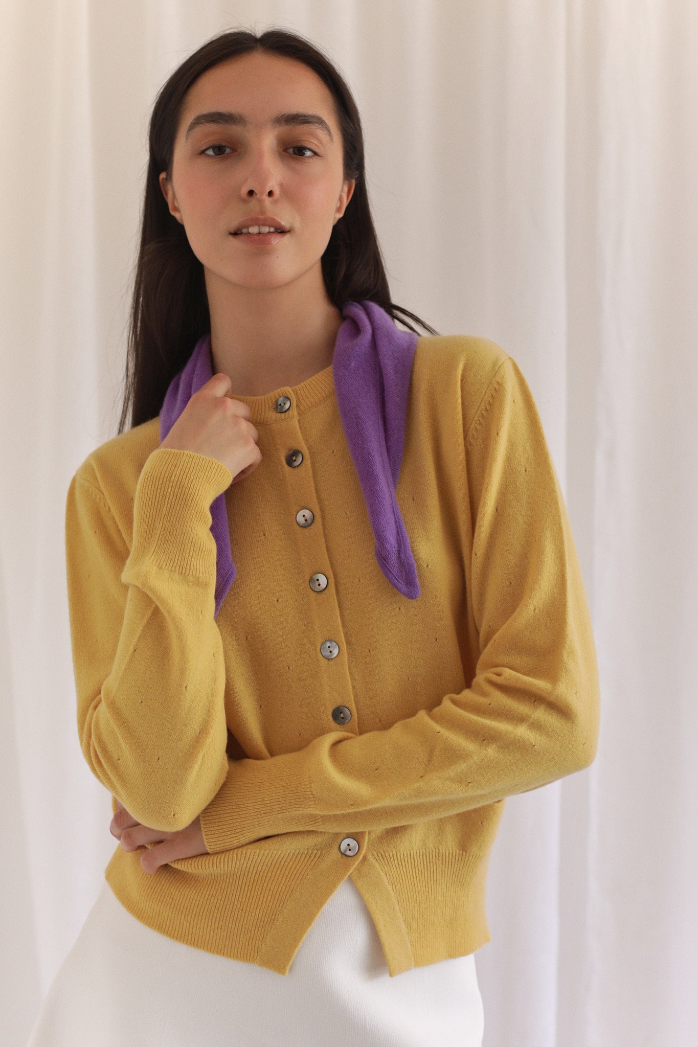 FRAYA | Cashmere Cardigan in Acacia