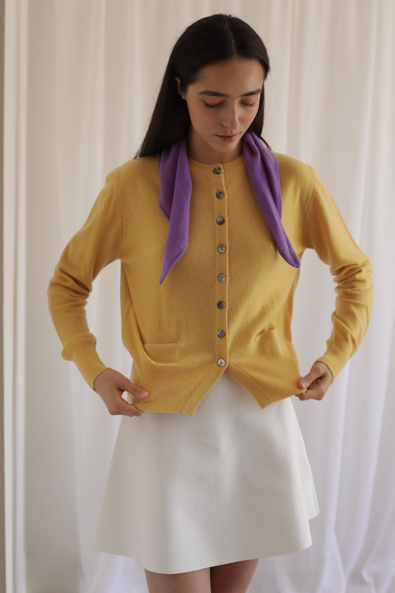 FRAYA | Cashmere Cardigan in Acacia