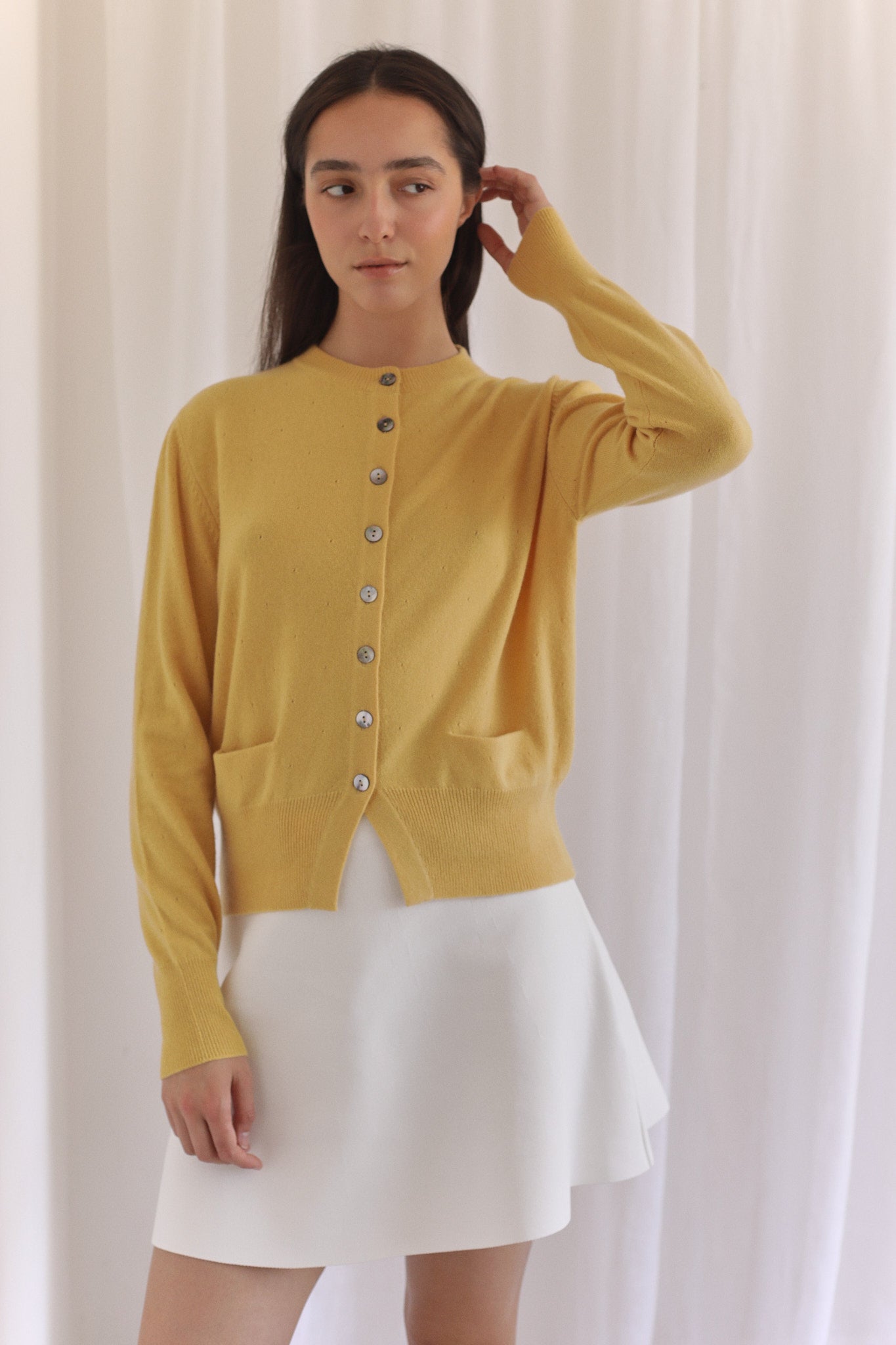 FRAYA | Cashmere Cardigan in Acacia