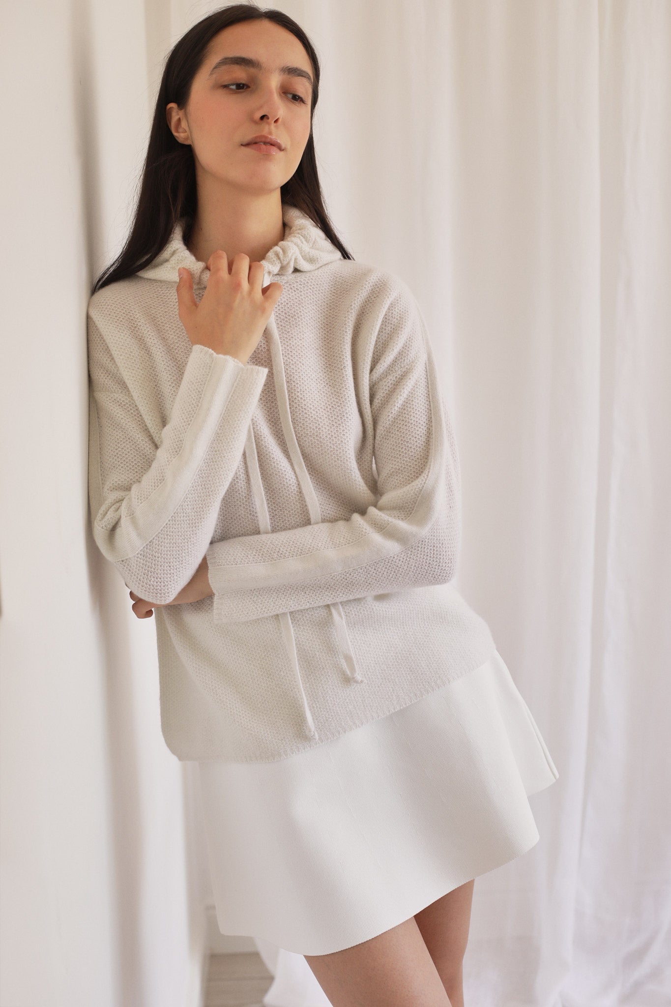 MARY | Cashmere Hoodie in Haze