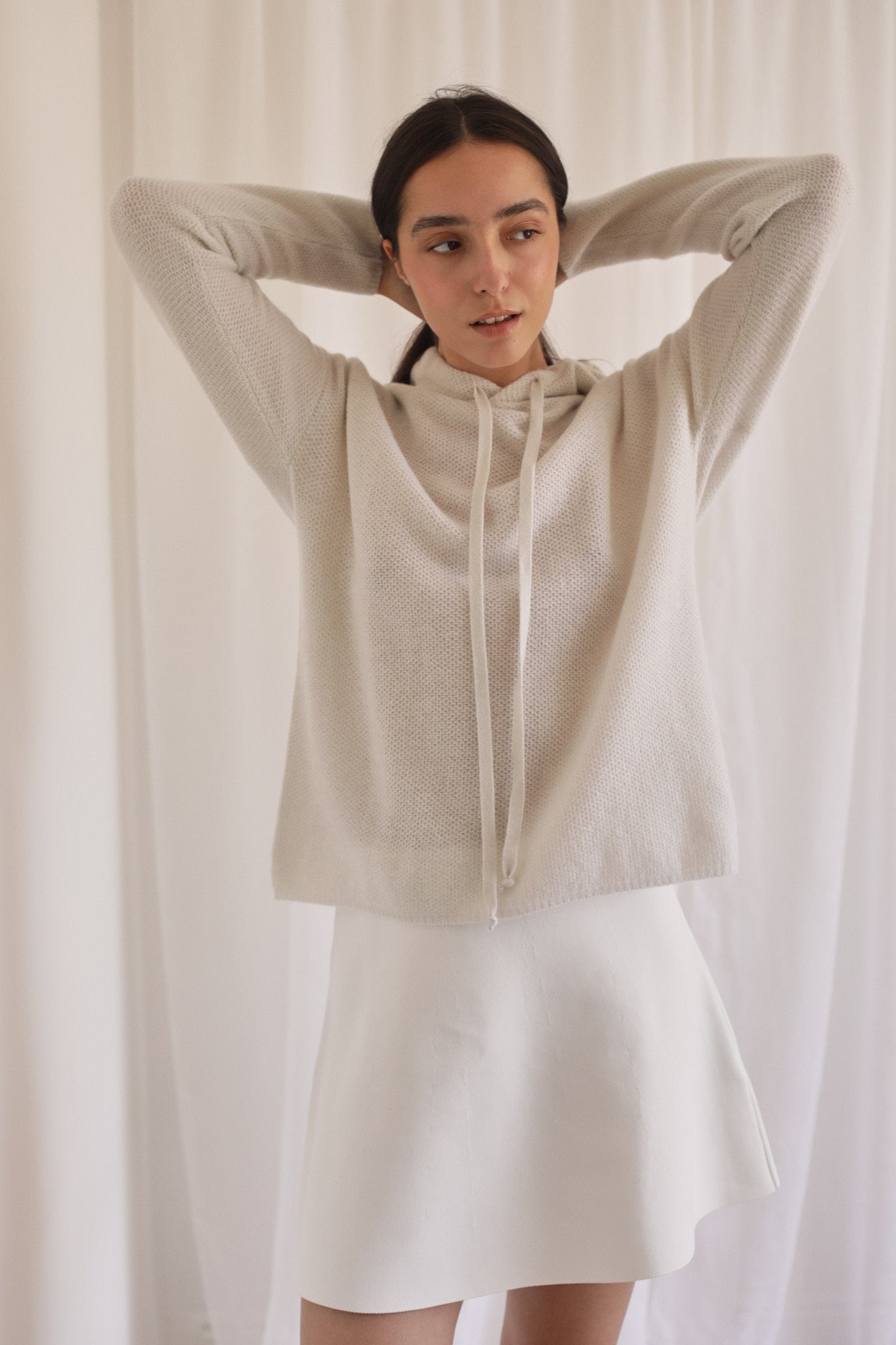MARY | Cashmere Hoodie in Haze