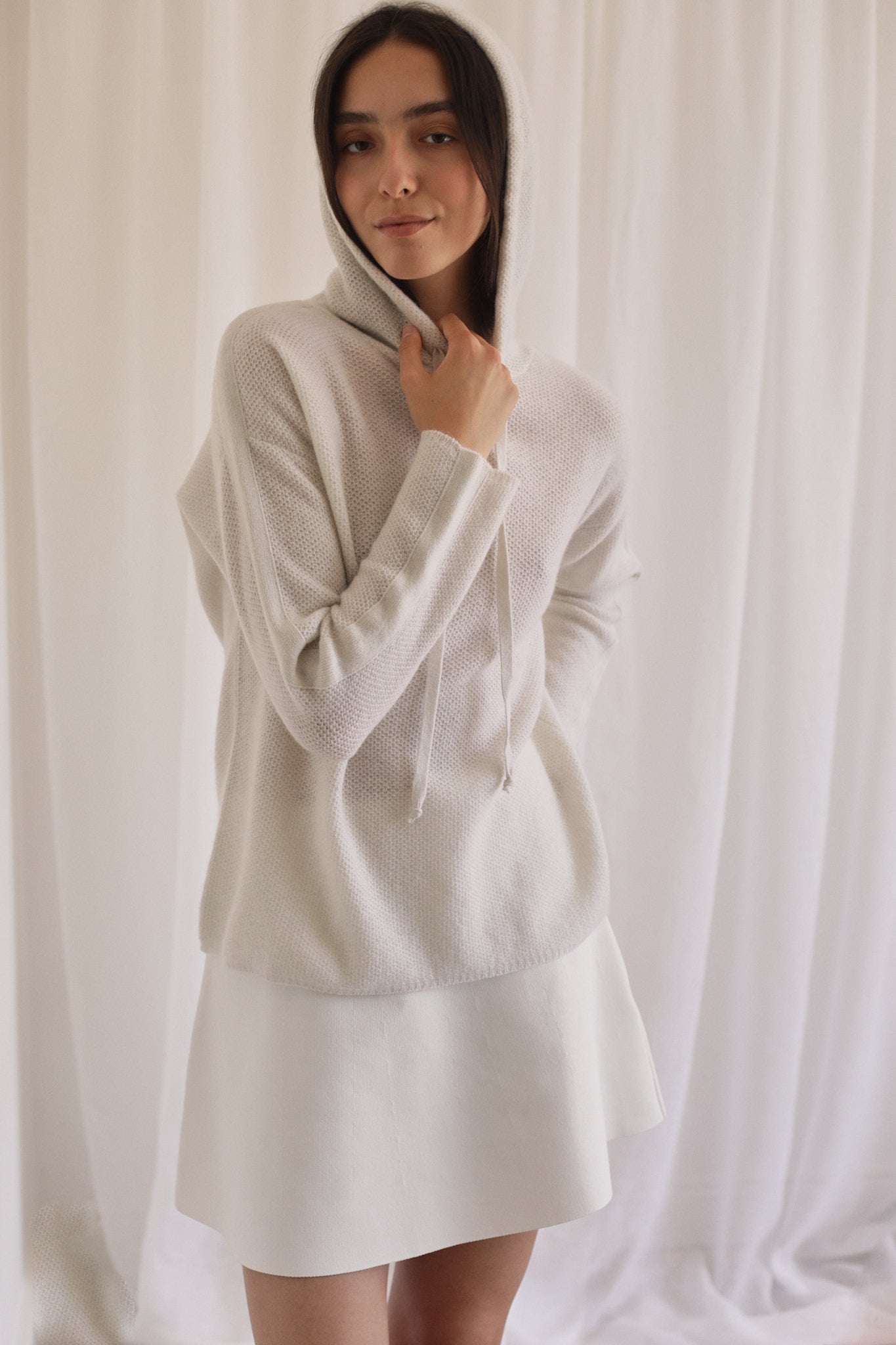 MARY | Cashmere Hoodie in Haze