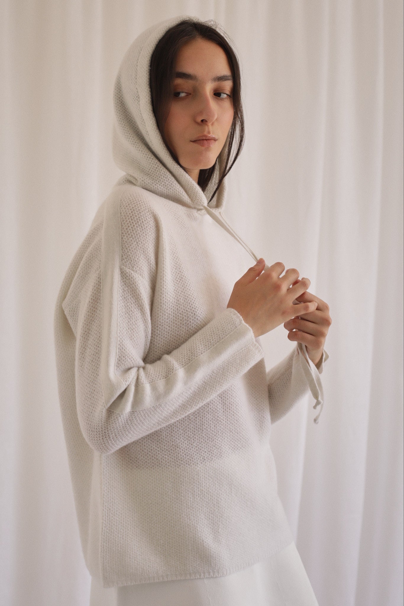 MARY | Cashmere Hoodie in Haze
