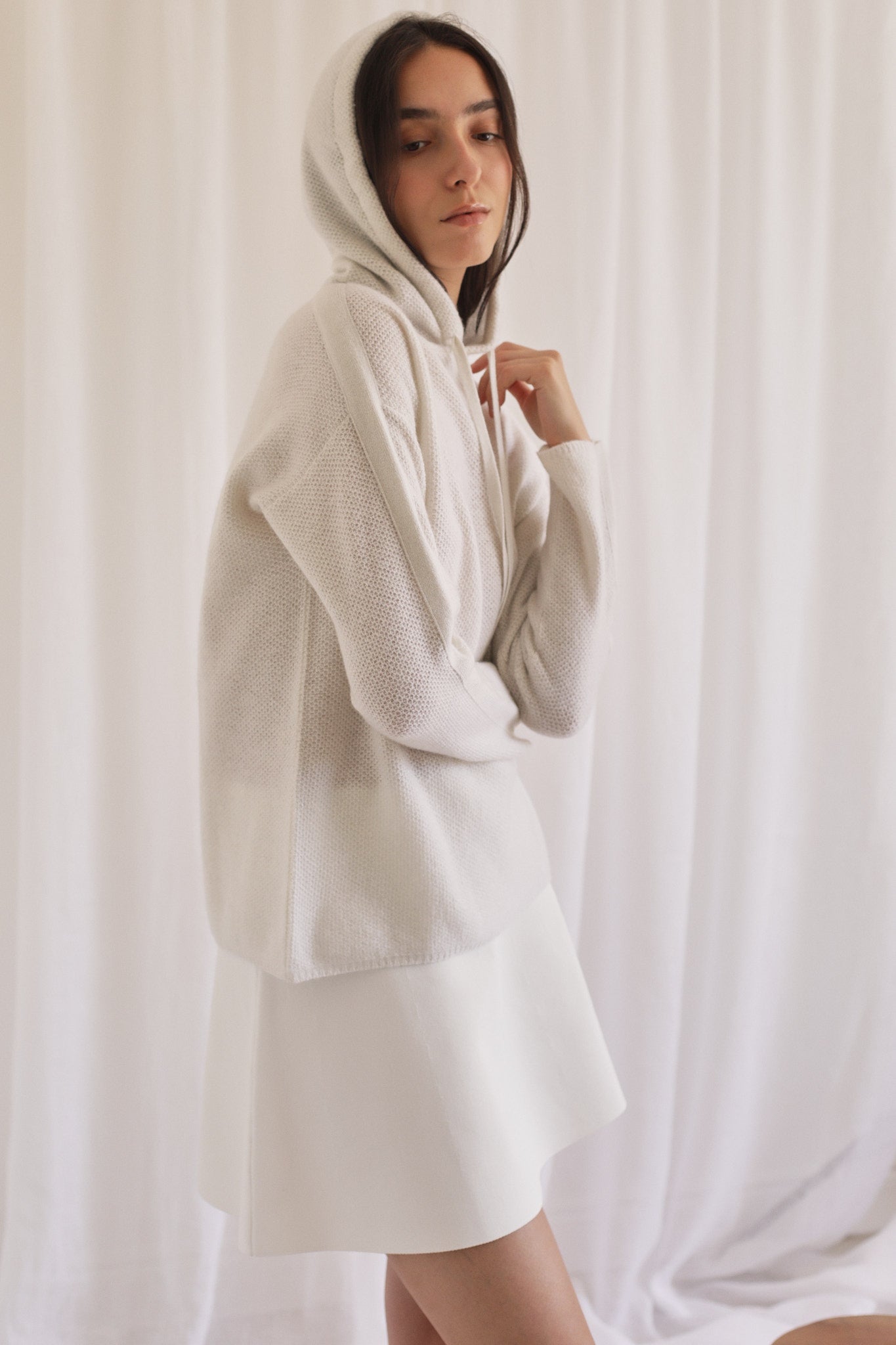 MARY | Cashmere Hoodie in Haze