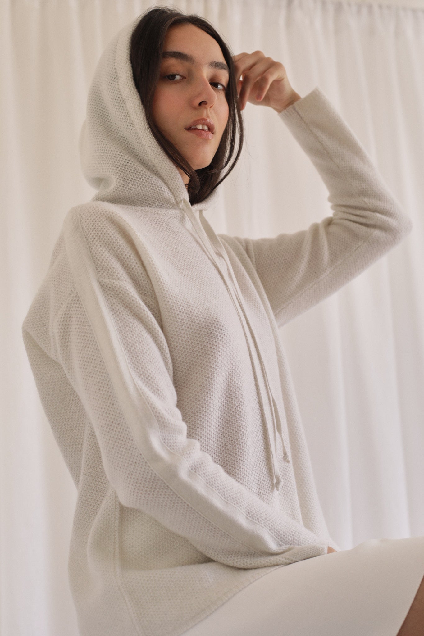 MARY | Cashmere Hoodie in Haze