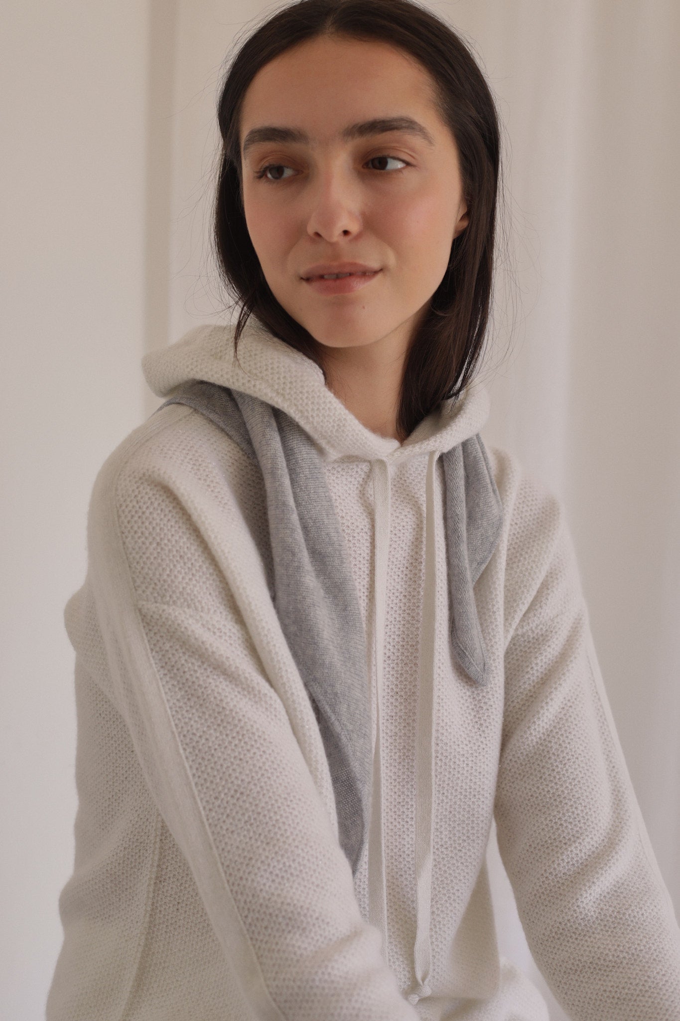 MARY | Cashmere Hoodie in Haze