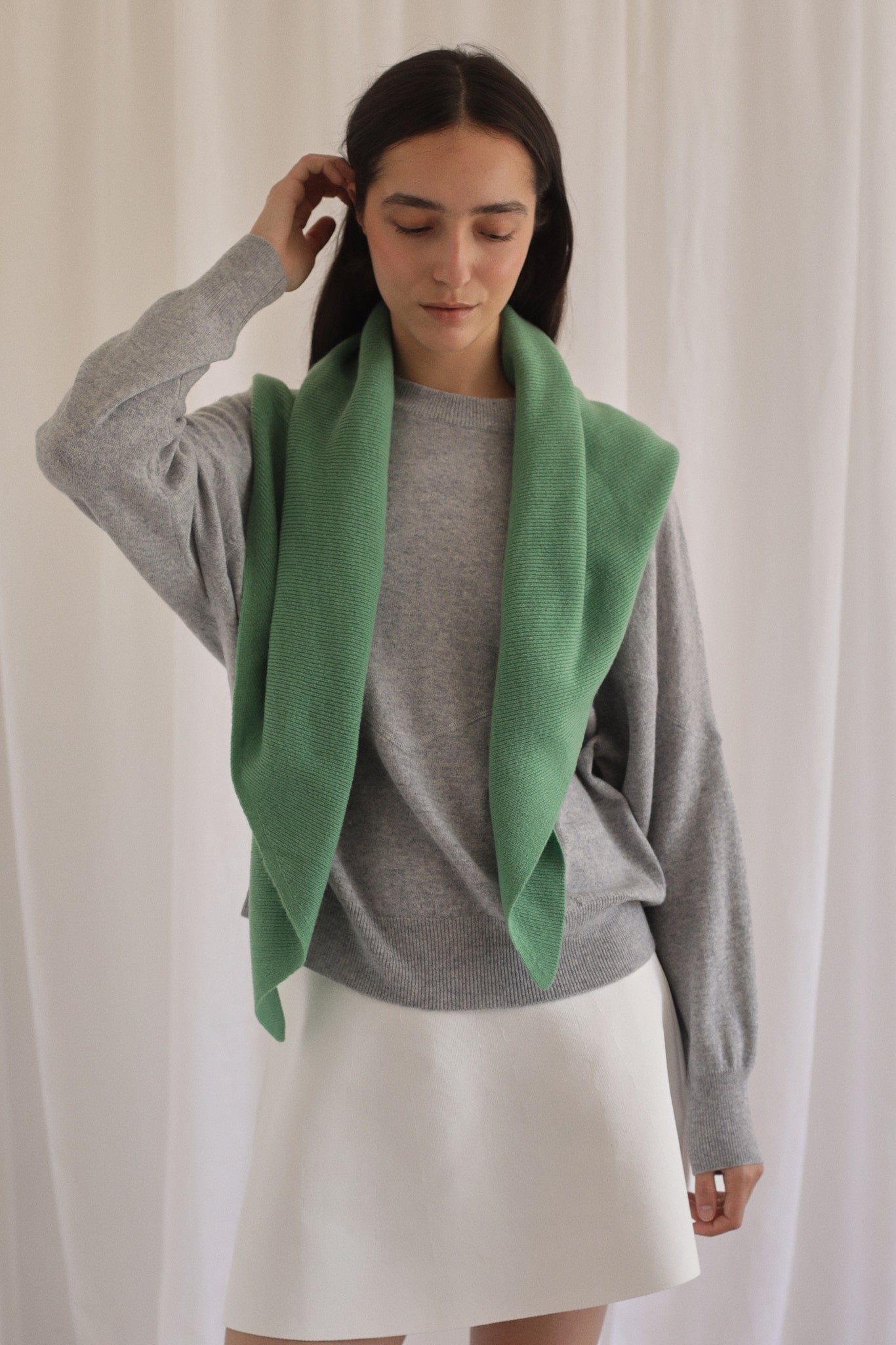 BRIDGE | Cashmere Triangle Scarf in Chai