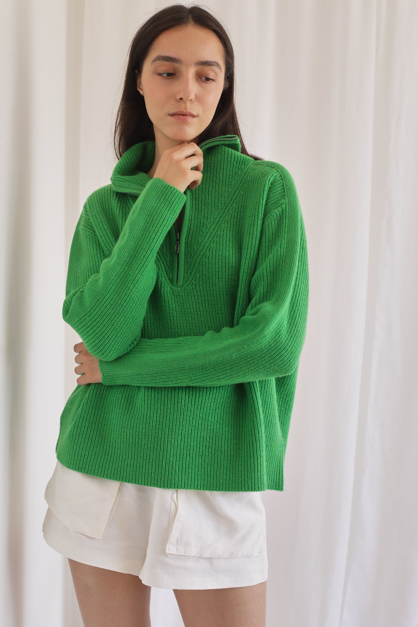 JEN | Cashmere / Wool Sweater in Viridescent