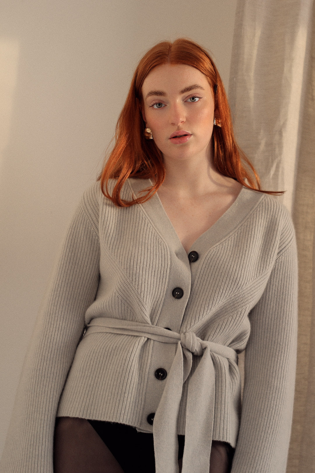 DAVE | Cashmere Cardigan in Hoary