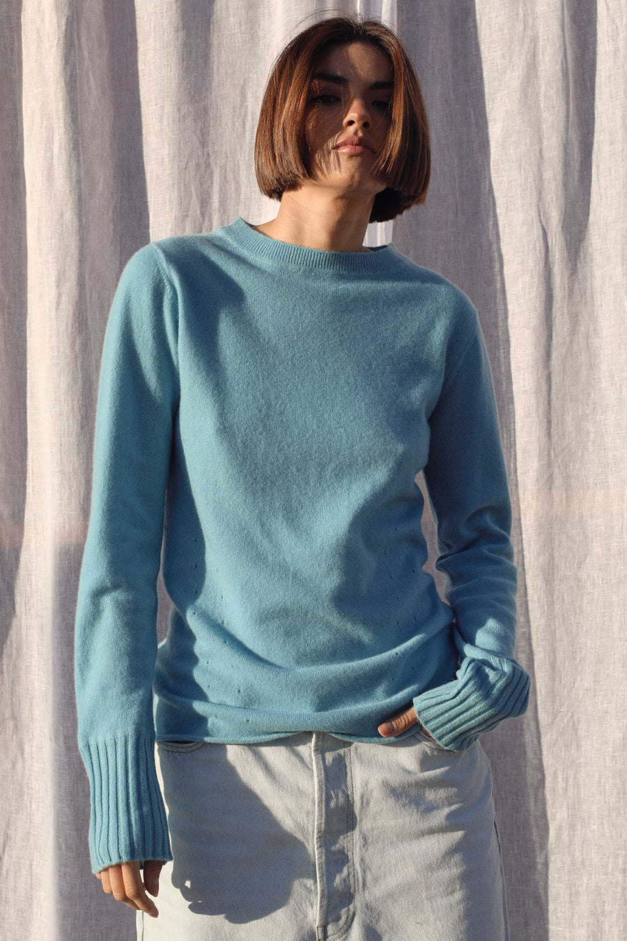 Janie Cashmere Sweater in Heron